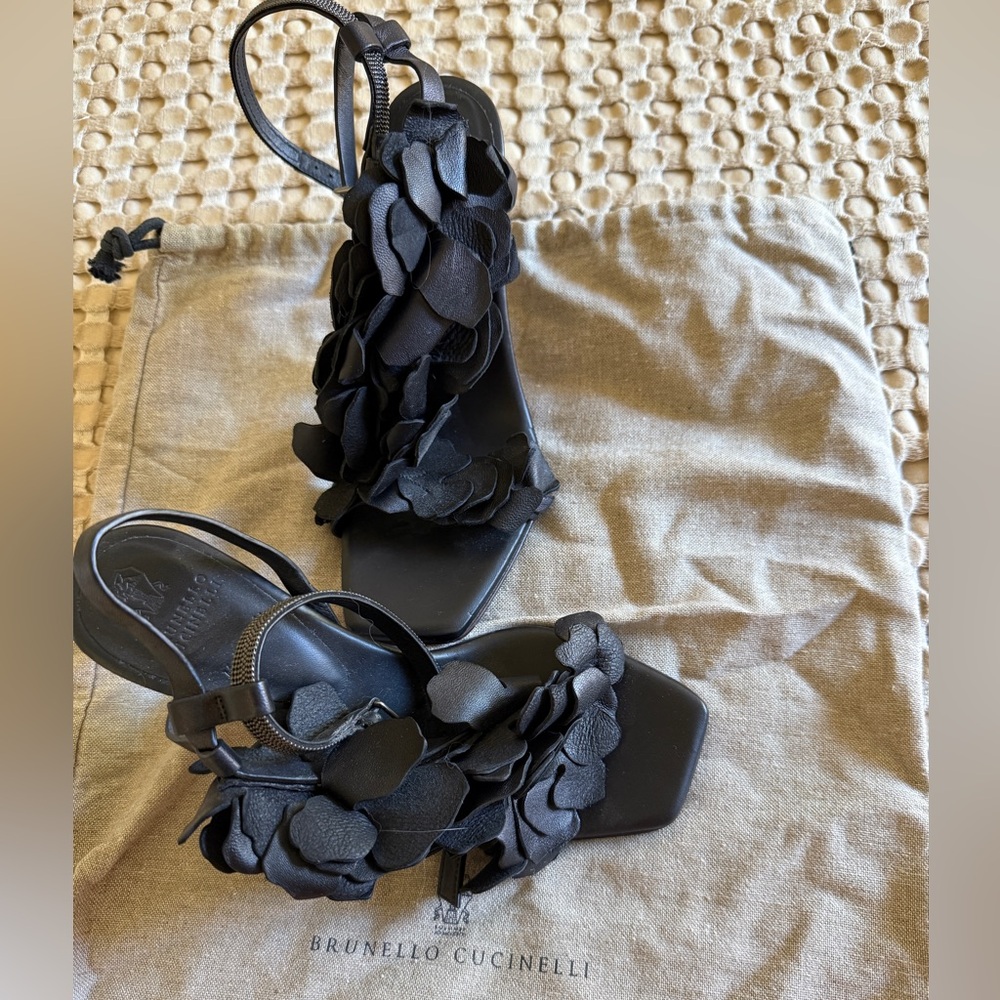 New Brunello Cucinelli black heels